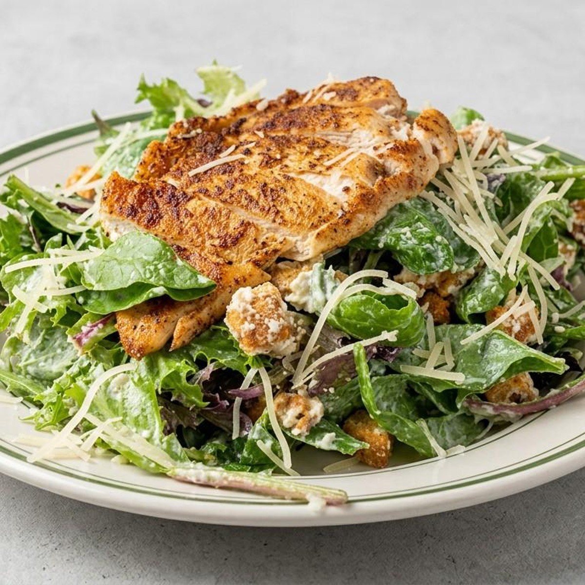 Blackened chicken Caesar salad