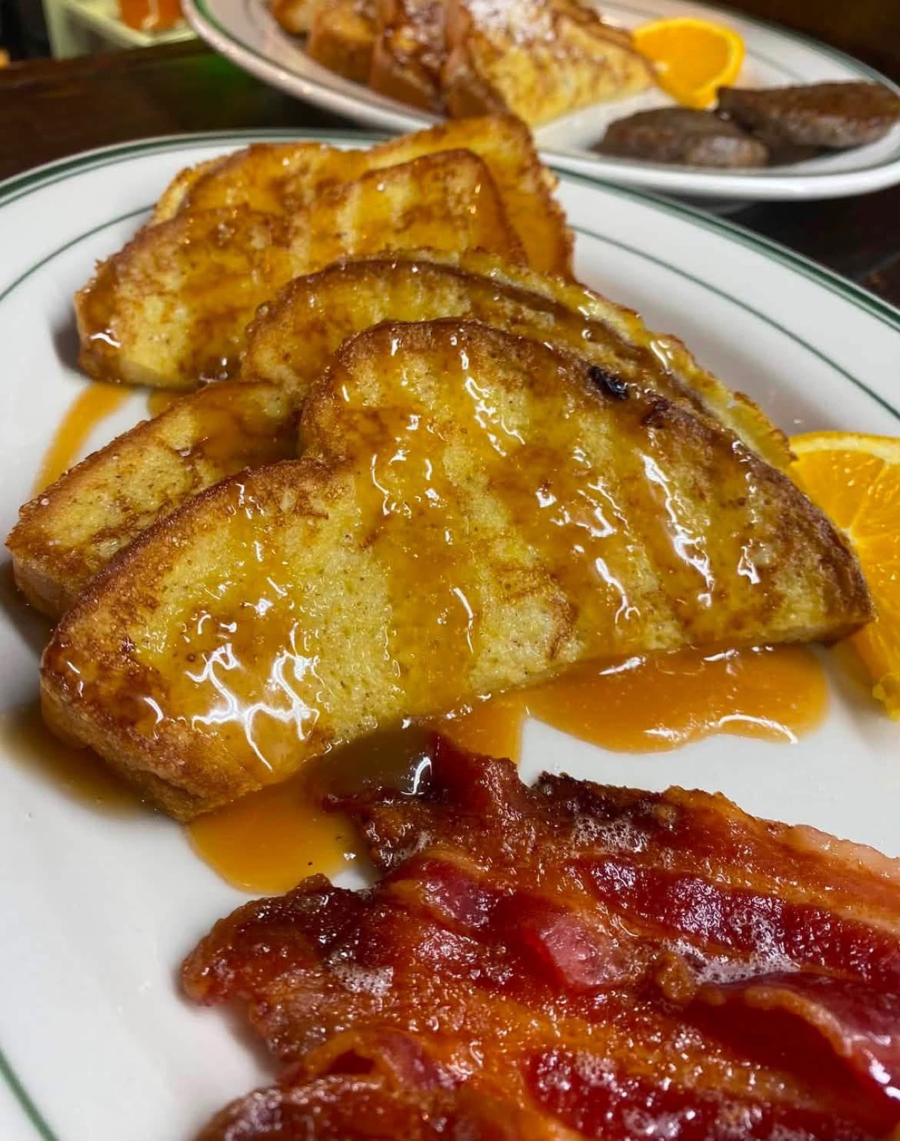 French toast breakfast with bacon