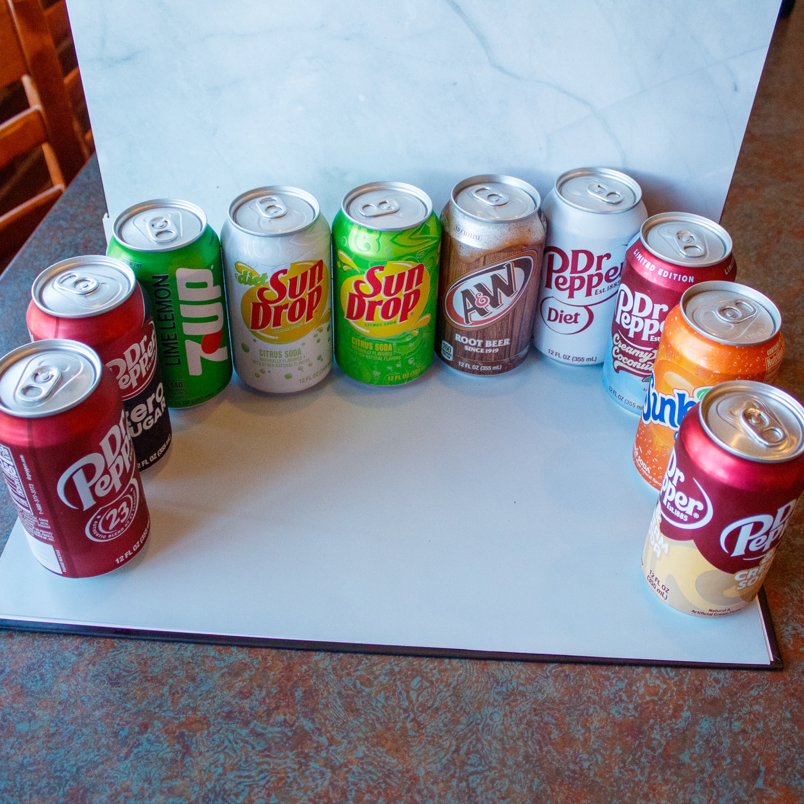 Ice cold canned drinks