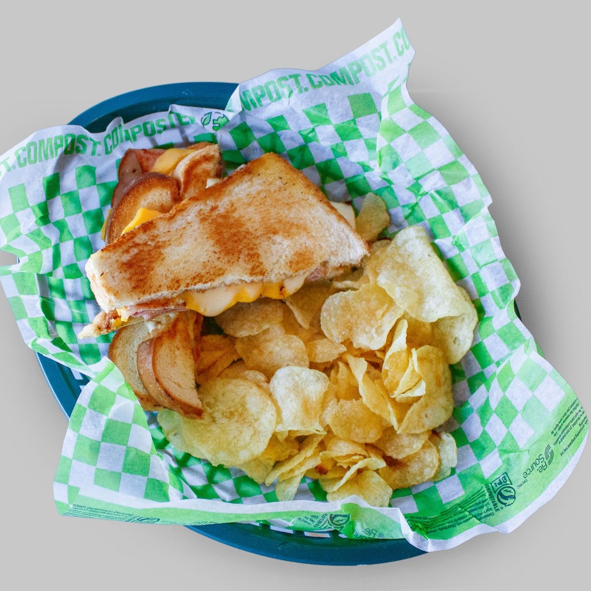 Plain ham and cheese sandwich