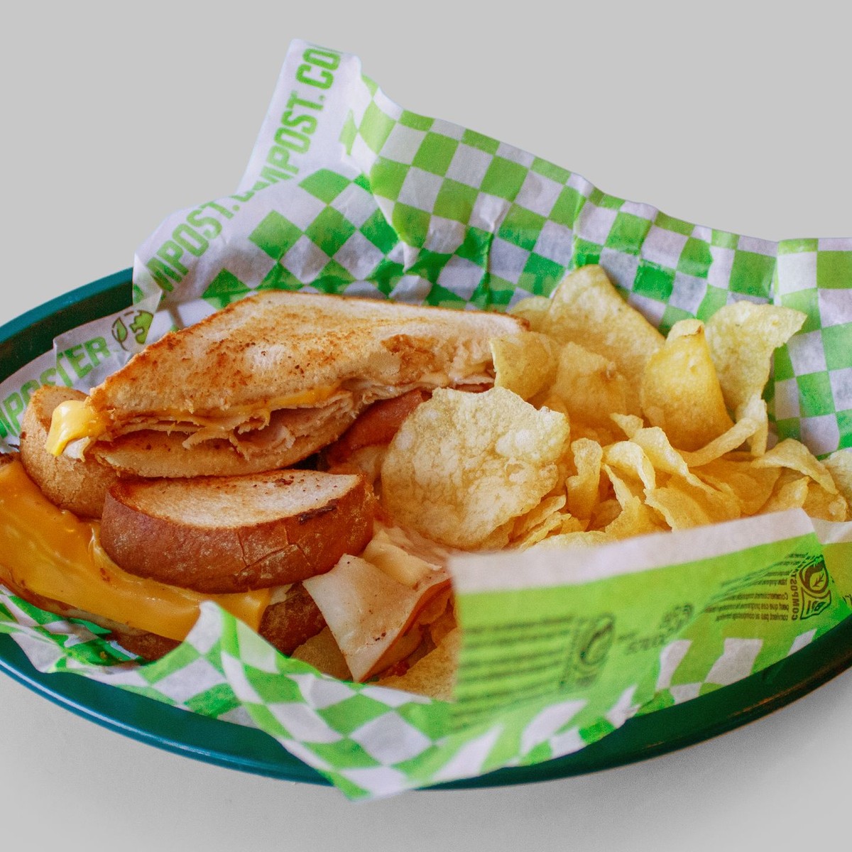 Plain turkey and cheese sandwich